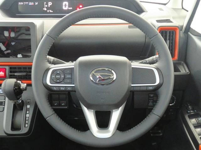 タントファンクロスターボ　　両側パワースライドドア　１年間無料保証電動パーキングブレーキ　コーナーセンサー　アイドリングストップ機能　ワンオーナー車　展示試乗車　ＬＥＤライト　車線逸脱警報　電動格納ドアミラー　パノラマカメラ　運転席・助手席シートヒーター　キーフリー（三重県）の中古車