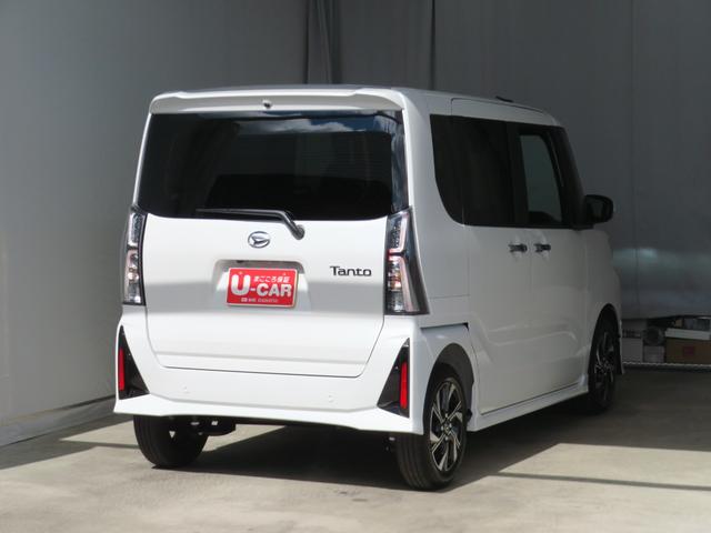 タントカスタムＸ　　　　　　両側パワースライドドア　１年間無料保証電動パーキングブレーキ　コーナーセンサー　キーフリー　運転席・助手席シートヒーター　オートエアコン　１オーナー　アイドリングＳ　展示車　電動格納式ミラー　バックカメラ　ＬＥＤヘッドライト（三重県）の中古車