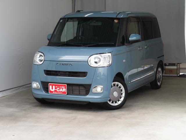 ムーヴキャンバスセオリーＧターボ　　　両側パワースライドドア　１年間無料保証電動パーキングブレーキ　コーナーセンサー　純正７型ナビ　Ｂｌｕｅｔｏｏｔｈ対応　Ｒカメラ　ＵＳＢポート　フルセグ　前後ドラレコ　ＥＴＣ　ＤＶＤ再生　キーフリー　運転席・助手席シートヒーター（三重県）の中古車