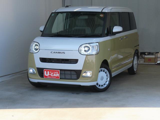 ムーヴキャンバスストライプスＧターボ　両側パワースライドドア　１年間無料保証電動パーキングブレーキ　コーナーセンサー　衝突回避支援装置　デモカーＵＰ　地デジ　プッシュスタート　ＵＳＢ　バックカメラ　キーフリー　純正９型ディスプレイオーディオ　運転席・助手席シートヒーター（三重県）の中古車