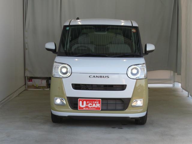 ムーヴキャンバスストライプスＧターボ　両側パワースライドドア　１年間無料保証電動パーキングブレーキ　コーナーセンサー　衝突回避支援装置　デモカーＵＰ　地デジ　プッシュスタート　ＵＳＢ　バックカメラ　キーフリー　純正９型ディスプレイオーディオ　運転席・助手席シートヒーター（三重県）の中古車