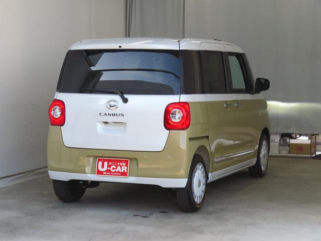 ムーヴキャンバスストライプスＧターボ　両側パワースライドドア　１年間無料保証電動パーキングブレーキ　コーナーセンサー　衝突回避支援装置　デモカーＵＰ　地デジ　プッシュスタート　ＵＳＢ　バックカメラ　キーフリー　純正９型ディスプレイオーディオ　運転席・助手席シートヒーター（三重県）の中古車