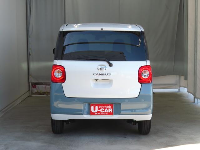 ムーヴキャンバスストライプスＧ　運転席・助手席シートヒーター　１年間無料保証電動パーキングブレーキ　コーナーセンサー　電動格納ミラー　　試乗車ＵＰ　ワンオーナー　キーフリー　衝突安全ボディ　バックカメラ　両側パワースライドドア　オートエアコン　ＬＥＤヘッドライト（三重県）の中古車