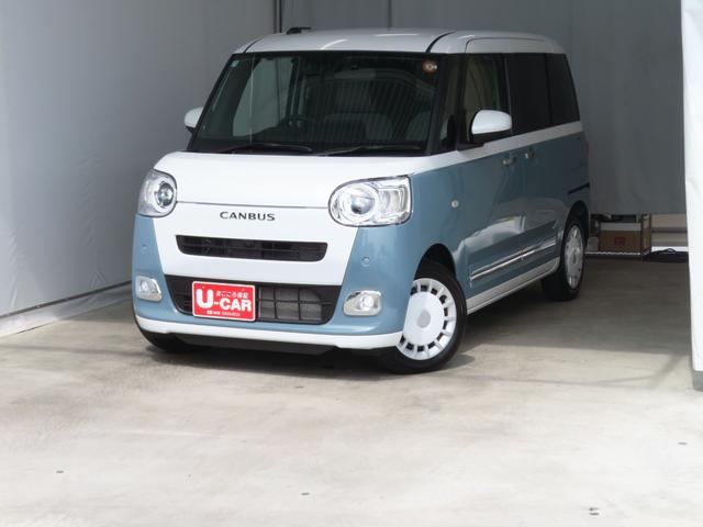 ムーヴキャンバスストライプスＧターボ　１年間無料保証電動パーキングブレーキ　コーナーセンサー　地デジ　シートヒータ　ＥＴＣ　前後ドラレコ　デモカーＵＰ　キーフリー　ワンオーナー　パノラマカメラ　純正９型ディスプレイオーディオ　Ｂｌｕｅｔｏｏｔｈ対応（三重県）の中古車