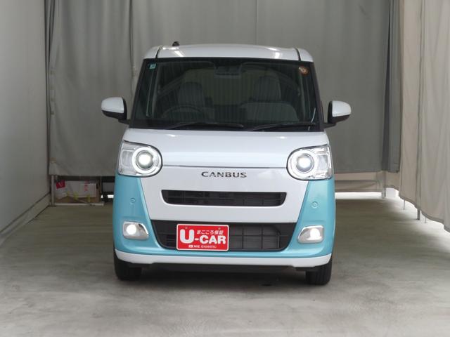 ムーヴキャンバスストライプスＧ　　　　両側パワースライドドア　１年間無料保証電動パーキングブレーキ　コーナーセンサー　電動格納ミラー　元ディーラー代車　ワンオーナー　キーフリー　衝突安全ボディ　ＬＥＤヘッドライト　バックカメラ　運転席・助手席シートヒーター　オートエアコン（三重県）の中古車