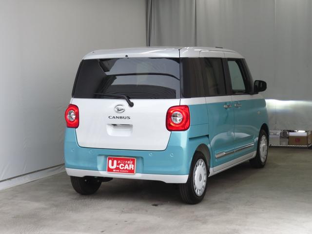 ムーヴキャンバスストライプスＧ　　　　両側パワースライドドア　１年間無料保証電動パーキングブレーキ　コーナーセンサー　電動格納ミラー　元ディーラー代車　ワンオーナー　キーフリー　衝突安全ボディ　ＬＥＤヘッドライト　バックカメラ　運転席・助手席シートヒーター　オートエアコン（三重県）の中古車