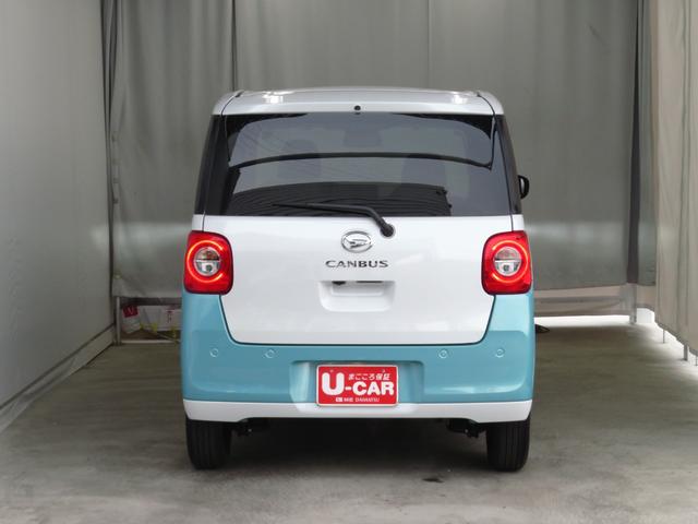 ムーヴキャンバスストライプスＧ　　　　両側パワースライドドア　１年間無料保証電動パーキングブレーキ　コーナーセンサー　電動格納ミラー　元ディーラー代車　ワンオーナー　キーフリー　衝突安全ボディ　ＬＥＤヘッドライト　バックカメラ　運転席・助手席シートヒーター　オートエアコン（三重県）の中古車