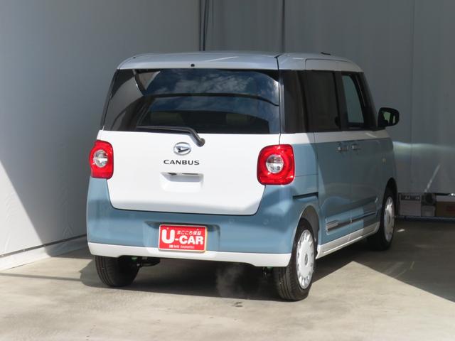 ムーヴキャンバスストライプスＧ　運転席・助手席シートヒーター　１年間無料保証電動パーキングブレーキ　コーナーセンサー　電格ミラー　元ディーラー代車　キーフリー　衝突安全ボディ　ＬＥＤヘッドライト　両側パワースライドドア　バックカメラ　オートエアコン　パワーウィンドウ（三重県）の中古車