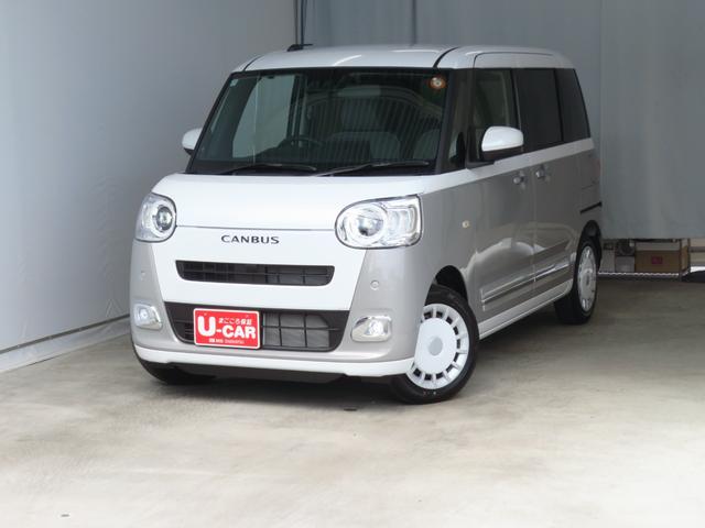 ムーヴキャンバスストライプスＧ　運転席・助手席シートヒーター　１年間無料保証電動パーキングブレーキ　コーナーセンサー　電動格納ミラー　Ｂｌｕｅｔｏｏｔｈ対応　元ディーラー代車　ワンオーナー　キーフリー　バックカメラ　純正９型ディスプレイオーディオ　両側パワースライドドア（三重県）の中古車