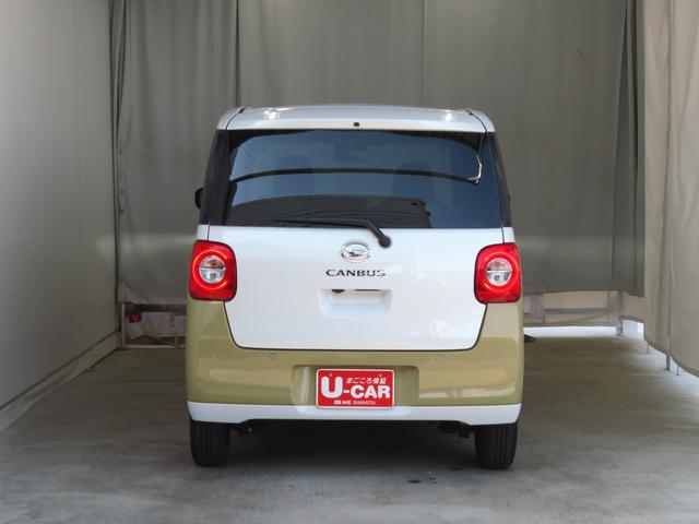 ムーヴキャンバスストライプスＧ　運転席・助手席シートヒーター　１年間無料保証電動パーキングブレーキ　コーナーセンサー　電動格納ミラー　元ディーラー代車　キーフリー　衝突安全ボディ　ＬＥＤヘッドライト　バックカメラ　両側パワースライド　オートエアコン　パワーウィンドウ（三重県）の中古車