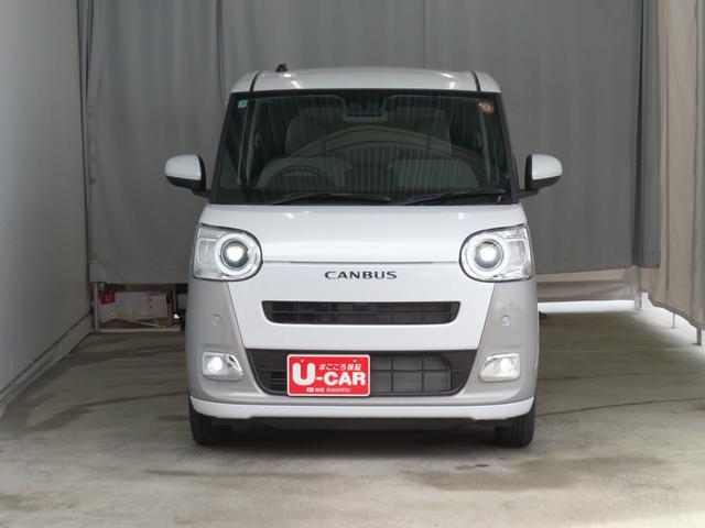 ムーヴキャンバスストライプスＧ　運転席・助手席シートヒーター　１年間無料保証電動パーキングブレーキ　コーナーセンサー　両側パワースライドドア　電動格納ミラー　オートエアコン　バックカメラ　パワーウィンドウ　試乗車ＵＰ　ワンオーナー　キーフリー　衝突安全ボディ　ＬＥＤライト（三重県）の中古車