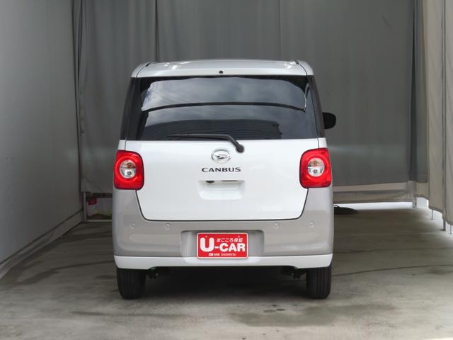 ムーヴキャンバスストライプスＧ　運転席・助手席シートヒーター　１年間無料保証電動パーキングブレーキ　コーナーセンサー　両側パワースライドドア　電動格納ミラー　オートエアコン　バックカメラ　パワーウィンドウ　試乗車ＵＰ　ワンオーナー　キーフリー　衝突安全ボディ　ＬＥＤライト（三重県）の中古車