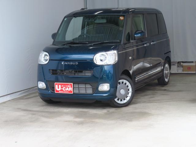 ムーヴキャンバスセオリーＧターボ　届出済未使用車　キーフリー　１年間無料保証電動パーキングブレーキ　コーナーセンサー　純正９型ディスプレイオーディオ　パノラマカメラ　Ｂｌｕｅｔｏｏｔｈ対応　両側パワースライドドア　シ−トヒ−タ−　フルセグ　ＬＥＤヘッドライト　電格ドアミラー（三重県）の中古車