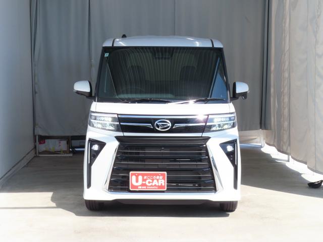 タントカスタムＸ　　届出済未使用車　パノラマカメラ　１年間無料保証両側パワースライドドア　コーナーセンサ　ワンオーナー　元試乗車　電動ミラー　地デジ　純正９型ディスプレイオーディオ　キーフリー　運転席・助手席シートヒーター　電動パーキングブレーキ　Ｂｌｕｅｔｏｏｔｈ（三重県）の中古車