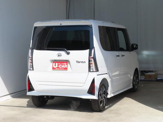 タントカスタムＸ　　届出済未使用車　パノラマカメラ　１年間無料保証両側パワースライドドア　コーナーセンサ　ワンオーナー　元試乗車　電動ミラー　地デジ　純正９型ディスプレイオーディオ　キーフリー　運転席・助手席シートヒーター　電動パーキングブレーキ　Ｂｌｕｅｔｏｏｔｈ（三重県）の中古車