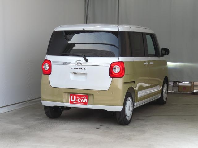 ムーヴキャンバスストライプスGターボ 両側パワースライドドア 1年間無料保証電動パーキングブレーキ コーナーセンサー 地デジ シートヒータ USB ETC キーフリー ワンオーナー パノラマカメラ 前後ドラレコ 純正9型ディスプレイオーディオ Bluetooth対応(三重県)の中古車