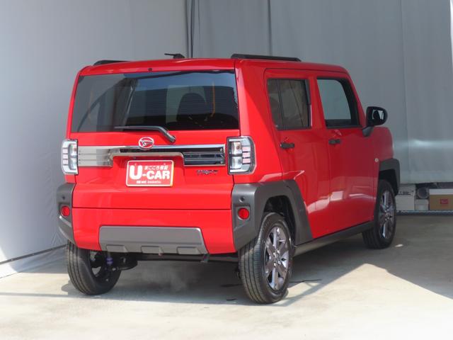 タフトＧターボ　ダーククロムベンチャー　キーフリー　１年間無料保証届出済未使用車　電動パーキングブレーキ　電動格納ミラー　誤発進抑制機能　Ｂｌｕｅｔｏｏｔｈ　シートヒーター　ワンオーナー　ＴＶ　純正９型ディスプレイオーディオ　パノラマカメラ　コーナーセンサー（三重県）の中古車