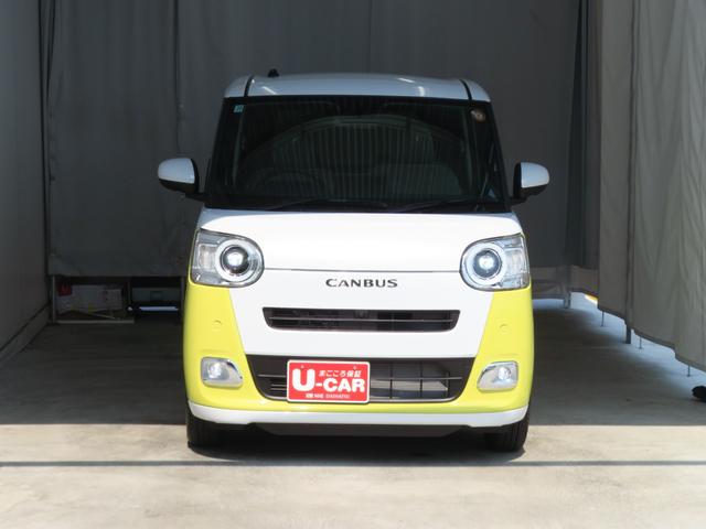 ムーヴキャンバスストライプスＧターボ　　　　　届出済未使用車　１年間無料保証電動パーキングブレーキ　コーナーセンサー　純正９型ディスプレイオーディオ　パノラマカメラ　両側パワースライドドア　フルセグ　シートヒータ　デモカーＵＰ　キーフリー　ワンオーナー　Ｂｌｕｅｔｏｏｔｈ対応（三重県）の中古車