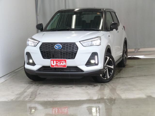 ロッキープレミアムG HEV バックカメラ 1年間無料保証電動パーキングブレーキ コーナーセンサー BT接続 Aストップ 電動格納式ドアミラー 地デジ 1オーナー 純正9型ディスプレイオーディオ 運転席・助手席シートヒーター キーフリー オートエアコン(三重県)の中古車