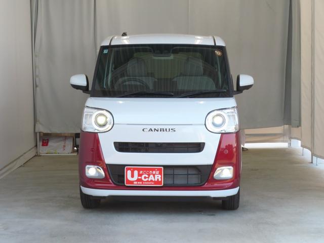 ムーヴキャンバスストライプスG 運転席・助手席シートヒーター 1年間無料保証電動パーキングブレーキ コーナーセンサー 試乗車UP ワンオーナー キーフリー 衝突安全ボディ LEDヘッドライト パノラマカメラ 両側パワースライドドア オートエアコン 電動格納ミラー(三重県)の中古車