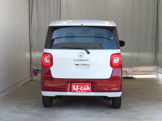 ムーヴキャンバスストライプスG 運転席・助手席シートヒーター 1年間無料保証電動パーキングブレーキ コーナーセンサー 試乗車UP ワンオーナー キーフリー 衝突安全ボディ LEDヘッドライト パノラマカメラ 両側パワースライドドア オートエアコン 電動格納ミラー(三重県)の中古車