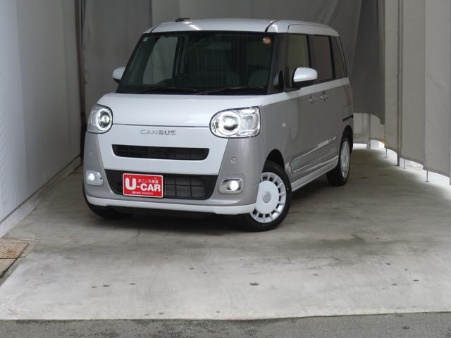 ムーヴキャンバスストライプスG 運転席・助手席シートヒーター 1年間無料保証電動パーキングブレーキ コーナーセンサー 電動格納ミラー Bluetooth対応 試乗車UP 地デジ ワンオーナー キーフリー 純正9型ディスプレイオーディオ バックカメラ 両側パワースライドドア(三重県)の中古車