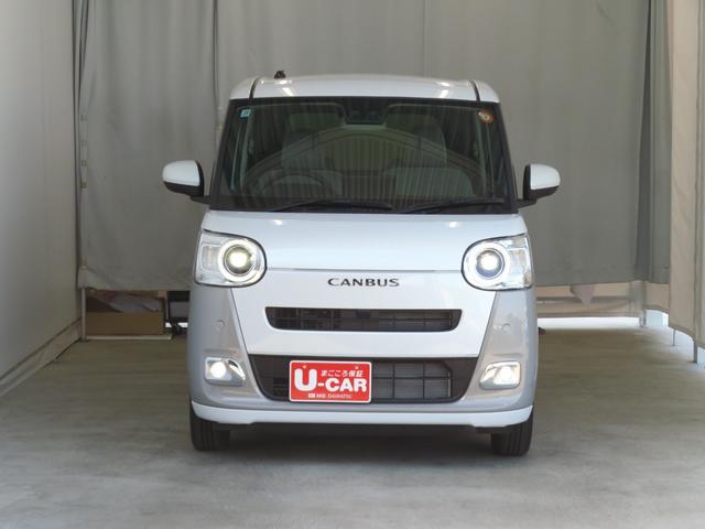 ムーヴキャンバスストライプスＧ　運転席・助手席シートヒーター　１年間無料保証電動パーキングブレーキ　コーナーセンサー　ＢＴ接続　電動格納ミラー　元試乗車　ＬＥＤヘットライト　地デジ　ＵＳＢ入力　純正９型ディスプレイオーディオ　バックカメラ　キーフリー　両側パワースライドドア（三重県）の中古車