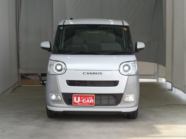 ムーヴキャンバスストライプスＧ　運転席・助手席シートヒーター　１年間無料保証電動パーキングブレーキ　コーナーセンサー　ＢＴ接続　電動格納ミラー　元試乗車　ＬＥＤヘットライト　地デジ　純正９型ディスプレイオーディオ　バックカメラ　キーフリー　ＨＤＭＩ接続　両側パワースライドドア（三重県）の中古車