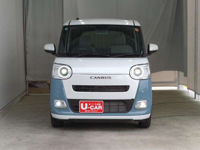 ムーヴキャンバスストライプスＧ　バックカメラ　オートエアコン　１年間無料保証電動パーキングブレーキ　ＢＴ接続　元ディーラー試乗車　地デジ　純正９型ディスプレイオーディオ　運転席・助手席シートヒーター　コーナーセンサー　キーフリー　両側パワースライドドア　ＨＤＭＩ接続（三重県）の中古車