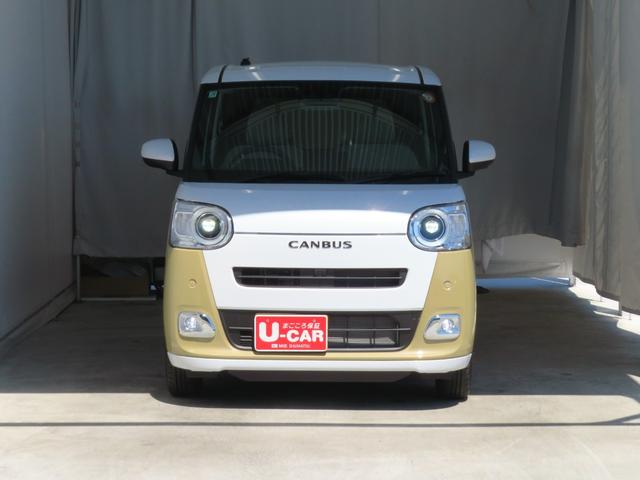 ムーヴキャンバスストライプスＧ　運転席・助手席シートヒーター　１年間無料保証電動パーキングブレーキ　コーナーセンサー　電動格納ミラー　ＡＵＴＯライト　元試乗車　ＬＥＤヘットライト　Ｐスタート　記録簿　両側パワースライドドア　バックカメラ　キーフリー　オートエアコン（三重県）の中古車