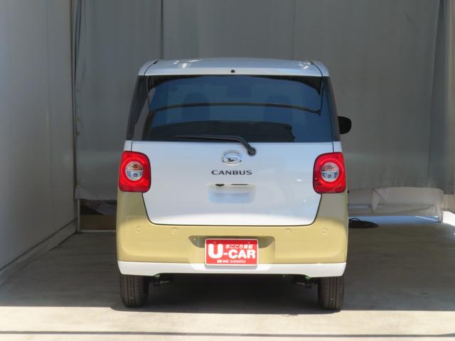 ムーヴキャンバスストライプスＧ　運転席・助手席シートヒーター　１年間無料保証電動パーキングブレーキ　コーナーセンサー　電動格納ミラー　ＡＵＴＯライト　元試乗車　ＬＥＤヘットライト　Ｐスタート　記録簿　両側パワースライドドア　バックカメラ　キーフリー　オートエアコン（三重県）の中古車