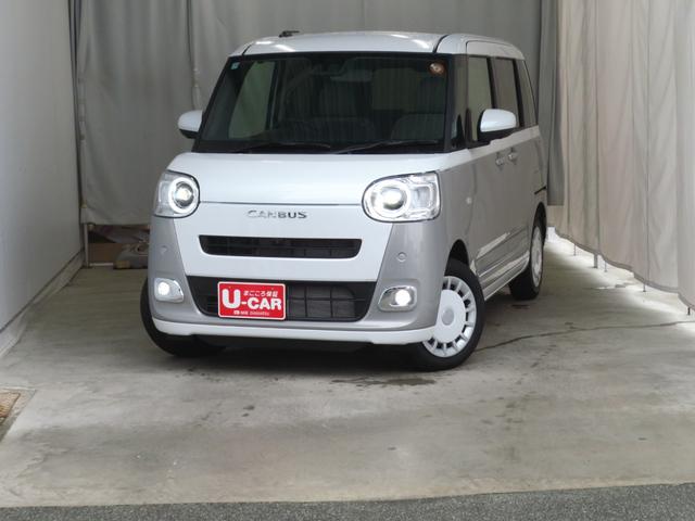 ムーヴキャンバスストライプスＧ　運転席・助手席シートヒーター　１年間無料保証電動パーキングブレーキ　コーナーセンサー　電動格納ミラー　元試乗車　ＬＥＤヘットライト　Ｐスタート　レーンアシスト　パノラマカメラ　キーフリー　両側パワースライドドア　オートエアコン　パワーウィンドウ（三重県）の中古車