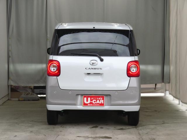 ムーヴキャンバスストライプスＧ　運転席・助手席シートヒーター　１年間無料保証電動パーキングブレーキ　コーナーセンサー　電動格納ミラー　元試乗車　ＬＥＤヘットライト　Ｐスタート　レーンアシスト　パノラマカメラ　キーフリー　両側パワースライドドア　オートエアコン　パワーウィンドウ（三重県）の中古車