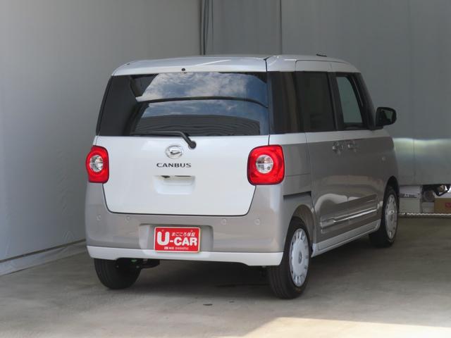 ムーヴキャンバスストライプスＧ　運転席・助手席シートヒーター　１年間無料保証電動パーキングブレーキ　コーナーセンサー　電動格納ミラー　元試乗車　ＬＥＤヘットライト　地デジ　両側パワースライドドア　純正９型ディスプレイオーディオ　バックカメラ　Ｐスタート　記録簿　オートエアコン（三重県）の中古車