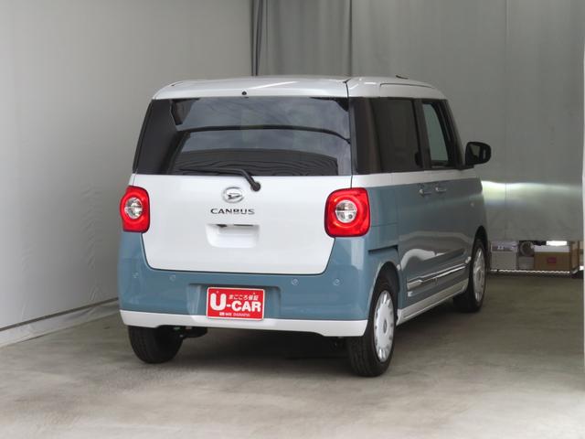ムーヴキャンバスストライプスG 運転席・助手席シートヒーター 1年間無料保証電動格納ミラー 元試乗車 電動パーキングブレーキ コーナーセンサー BT接続LEDヘットライト 地デジ Pスタート バックカメラ 純正9型ディスプレイオーディオ HDMI接続 両側パワースライドドア(三重県)の中古車