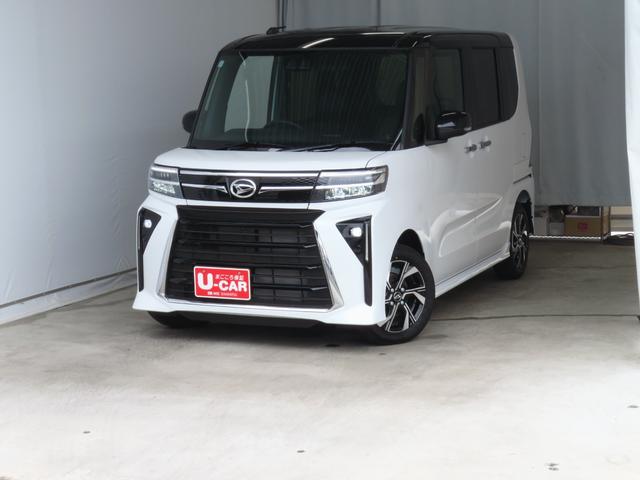 タントカスタムX 届出済未使用車 オートエアコン 1年間無料保証電動パーキングブレーキ コーナーセンサー 元試乗車 1オーナー 電格ミラー 前席シートヒーター LEDヘッドライト キ−フリ− バックカメラ パワーウィンドウ 両側パワースライドドア(三重県)の中古車