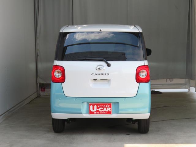 ムーヴキャンバスストライプスＧ　　届出済未使用車　キーフリー　１年間無料保証電動パーキングブレーキ　コーナーセンサー　電動格納ミラー　ＡＵＴＯライト　元試乗車　ＬＥＤヘットライト　Ｐスタート　レーンアシスト　パノラマカメラ　運転席・助手席シートヒーター　両側パワースライドドア（三重県）の中古車