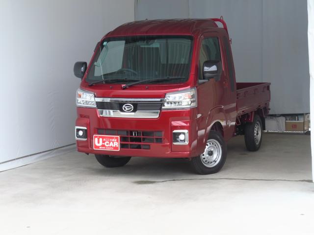 ハイゼットトラックジャンボエクストラ　　４ＷＤ　届出済未使用車　１年間無料保証デフロック　キーフリー　コーナーセンサー　ゲートチェーン　あゆみ板掛け　マニュアルエアコン　パワーウィンドウ　　　電動格納ミラー　ＬＥＤヘッドライト　衝突回避支援ブレーキ　ペダル踏み間違い抑制　ＣＶＴ（三重県）の中古車