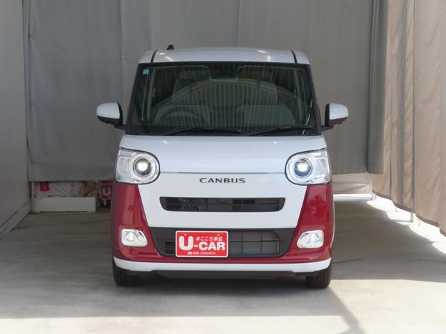 ムーヴキャンバスストライプスGターボ 届出済未使用車 1年間無料保証電動パーキングブレーキ コーナーセンサー 純正9型ディスプレイオーディオ 両側パワースライドドア 電格ミラー 地デジ 元試乗車 シートヒータ 1オーナー パノラマカメラ Bluetooth HDMI(三重県)の中古車