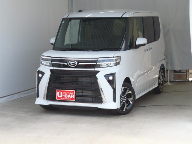 タントカスタムX 届出済未使用車 オートエアコン 1年間無料保証電動パーキングブレーキ コーナーセンサー 両側パワースライドドア 衝突回避支援ブレーキ 展示車 1オーナー 電動格納式ミラー シートヒーター LEDヘッドライト バックカメラ Aストップ キーフリー(三重県)の中古車