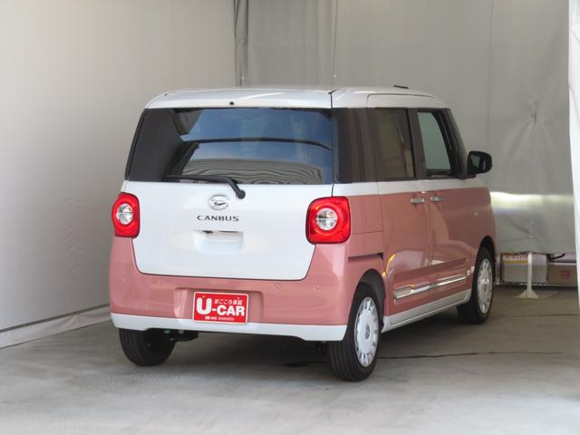ムーヴキャンバスストライプスＧ　運転席・助手席シートヒーター　１年間無料保証電動パーキングブレーキ　コーナーセンサー　１オーナー　電動格納式ドアミラー　アイドリングストップ　試乗車ＵＰ　Ｓヒーター　プッシュスタート　ＡＢＳ　両側パワースライドドア　キーフリー　バックカメラ（三重県）の中古車