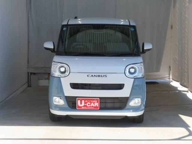 ムーヴキャンバスストライプスG 運転席・助手席シートヒーター 1年間無料保証電動パーキングブレーキ コーナーセンサー 1オーナー 電動格納式ドアミラー アイドリングストップ 試乗車UP 両側パワースライドドア オートエアコン バックカメラ キーフリー 衝突回避支援ブレーキ(三重県)の中古車