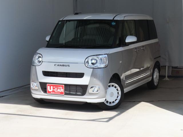 ムーヴキャンバスストライプスＧ　　パノラマカメラ　キーフリー　１年間無料保証電動パーキングブレーキ　コーナーセンサー　純正９型ディスプレイオーディオ　両側パワースライドドア　試乗車ＵＰ　Ｂｌｕｅｔｏｏｔｈ　地デジ　電格ミラー　ワンオーナー　運転席・助手席シートヒーター（三重県）の中古車