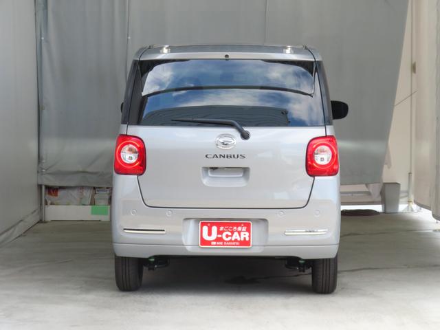 ムーヴキャンバスセオリーＧ　　届出済未使用車　オートエアコン　１年間無料保証電動パーキングブレーキ　コーナーセンサー　ワンオーナー　シートヒータ　Ａライト　ＬＥＤライト　衝突軽減ブレーキ　電動格納式ミラー　アイドリングストップ　Ｂカメラ　キーフリー　両側パワースライドドア（三重県）の中古車