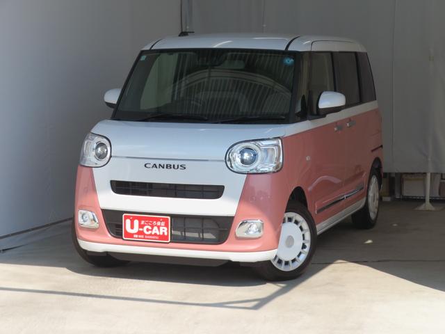 ムーヴキャンバスストライプスＧ　バックカメラ　オートエアコン　１年間無料保証電動パーキングブレーキ　コーナーセンサー　純正９型ディスプレイオーディオ　試乗車ＵＰ　Ｂｌｕｅｔｏｏｔｈ　地デジ　電格ミラー　ワンオーナー　運転席・助手席シートヒーター　両側パワースライドドア（三重県）の中古車