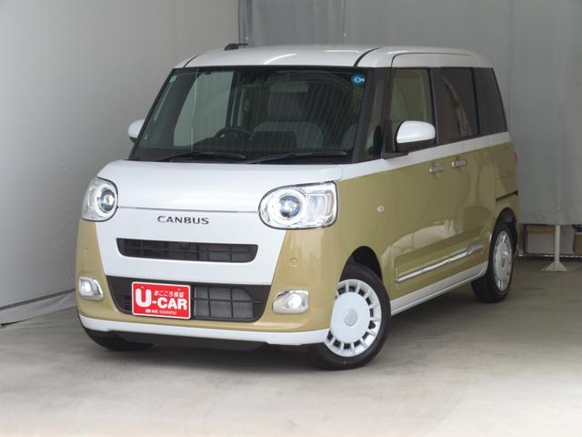 ムーヴキャンバスストライプスG 運転席・助手席シートヒーター 1年間無料保証電動パーキングブレーキ コーナーセンサー 整備記録簿 衝突被害軽減装置 電動格納ミラー 元試乗車 ワンオーナー パノラマカメラ キーフリー 両側パワースライドドア LEDヘッドライト オートエアコン(三重県)の中古車