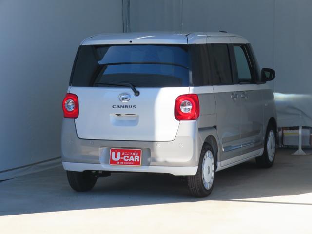 ムーヴキャンバス 中古車 ストライプスＧ　　パノラマカメラ　キーフリー　１年間無料保証電動パーキングブレーキ　コーナーセンサー　純正９型ディスプレイオーディオ　運転席・助手席シートヒーター　両側パワースライドドア　整備記録簿　地デジ　Ｂｌｕｅｔｏｏｔｈ　電動格納ミラー　元試乗車