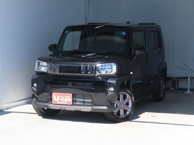 タフト 中古車 Ｇ　ダーククロムベンチャー　　オートエアコン　１年間無料保証電動パーキングブレーキ　コーナーセンサー　運転席・助手席シートヒーター　バックカメラ　キーフリー　電動格納ドアミラー　ＬＥＤヘッドライト　パワーウィンドウ　衝突回避支援ブレーキ　ペダル踏み間違い抑制