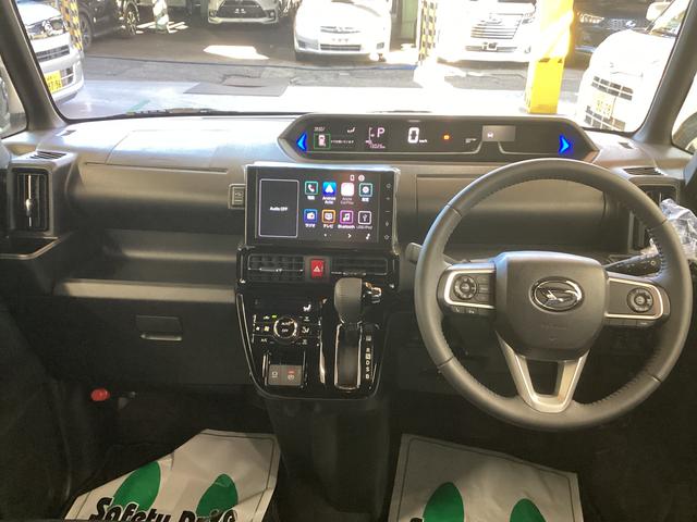 タントカスタムRS衝突被害軽減ブレーキ 横滑り防止装置 オートハイビーム アイドリングストップ ステアリングスイッチ オートライト キーフリー オートエアコン ディスプレイオーディオ バックカメラ ETC マット(岐阜県)の中古車