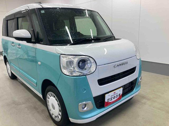 ムーヴキャンバスストライプスＧターボ衝突被害軽減ブレーキ　横滑り防止装置　４ＷＤ　オートハイビーム　アイドリングストップ　ステアリングスイッチ　キーフリー　オートエアコン　ナビ　ドラレコ　パノラマカメラ　ＥＴＣ　マット　バイザー（岐阜県）の中古車